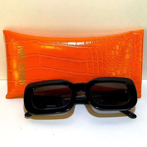 Poppy Lissiman Chesko Black Rectangle Sunglasses New NewPoppy Lissiman Chesko uv 100 % protection Sunglasses  main image 2
